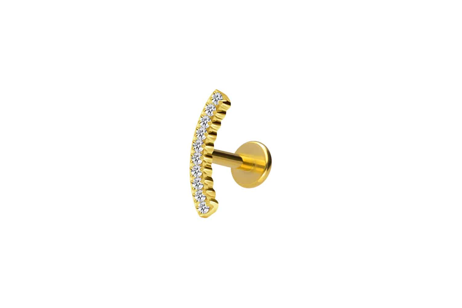 Titan Labret Piercing mit Innengewinde KRISTALLBOGEN